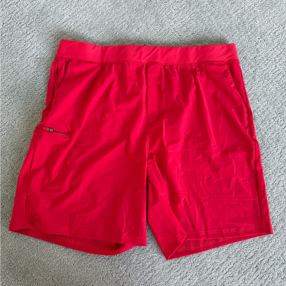 Men's Red Athletic Swim Shorts Trunks